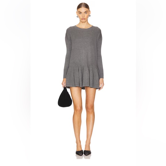 7. Free People Time On My Side Mini Dress in Dark Grey - Picture 1 of 5